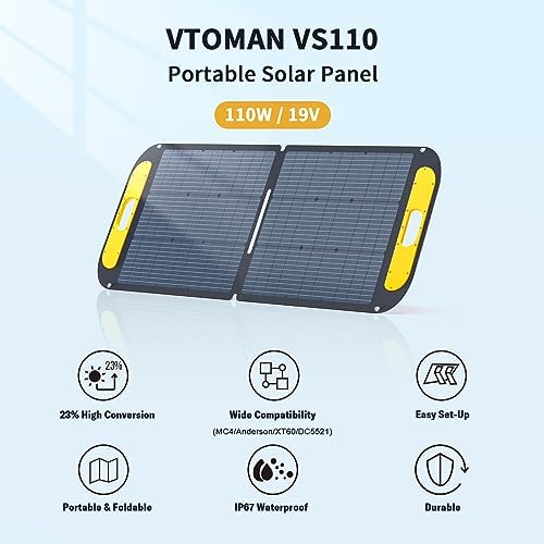 VTOMAN Jump 600X 600W Portable Power Station with 110W Foldable Solar Panel - Image 6