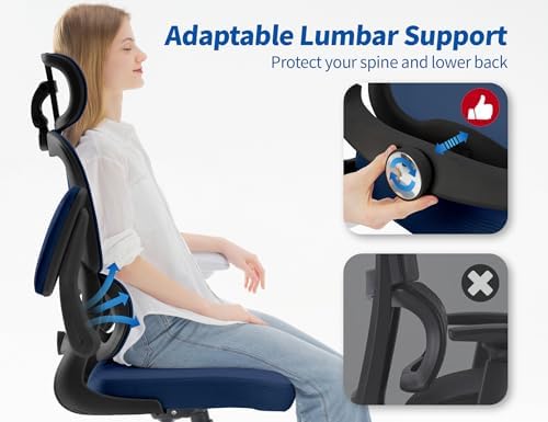 TRALT Ergonomic Office Chair Desk Chair with Adjustable Lumbar Support - Image 6