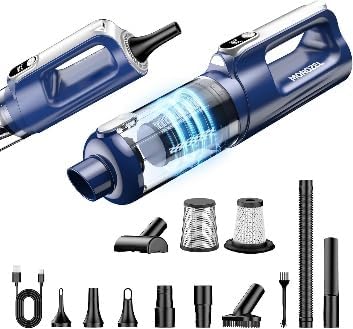 MONOZEL Car Vacuum Cleaner, 18000Pa High Power 2 in 1 Vacuum Cleaner&Air Duster, 130W Motor Handheld Vacuum Cordless with 7800mAh Battery, LED Light, Multi-Nozzles for Car, Home, Office, Pet by MONOZEL