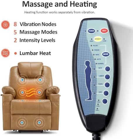 MCombo Small Power Lift Recliner Chair for Elderly, Heat and Massage 7141 - Image 6