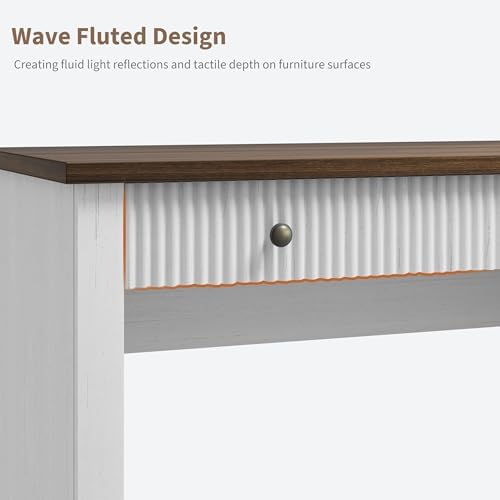 Garvee 54" Fluted Home Office Desk with File Drawer for Home Office - Image 6