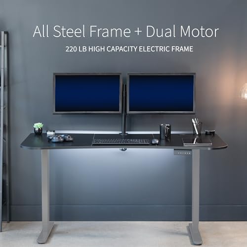 VIVO Black Carbon Fiber 60 x 24 in Standing Desk, DESK-KIT-E2G1R - Image 6