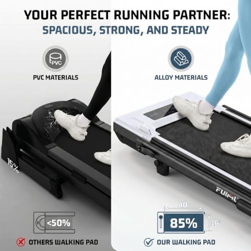 FUNMILY Upgrade Walking Pad Folding Treadmill with 12%/15% Incline & Handle Bar, 3.5HP Foldable Under Desk Compact Treadmills for Home/Office/Gym, 400+lb Capacity, Shock Absorption - Image 6