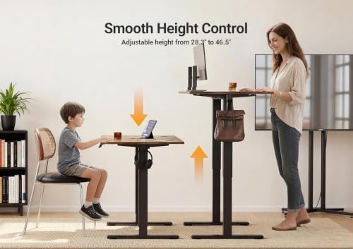 YDN Electric Standing Desk, 48x24 Inch, Rustic Brown - Image 7