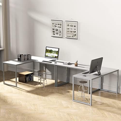 SHW Mission 48-Inch Home Office Computer Desk, White - Image 6