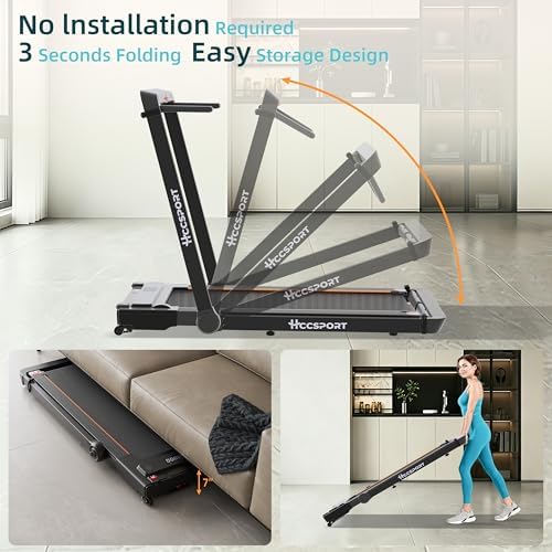 Under Desk Incline Walking Pad Foldable Home Treadmill Removable Tray - Image 7