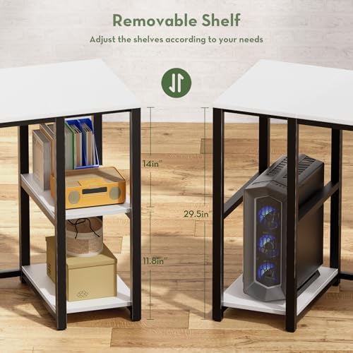 SINPAID 40" Small Computer Desk with Study Shelves for Home Office,White - Image 6