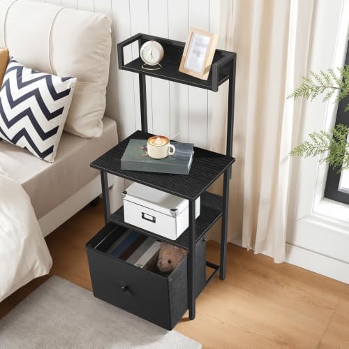MAHANCRIS Printer Table with Storage, Home Printer Stand with File Cabinet, Fits A4/Letter Size Files, Printer Cabinet with Large Tabletop, Display Shelf, for Home Office, Black PTBK3501 - Image 7