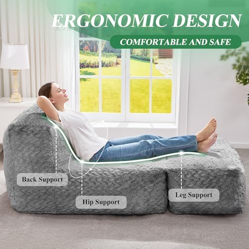 Hobestluk Large Bean Bag Chairs Sofa for Adults Giant BeanBag Couch Lounger - Image 6
