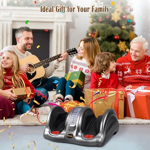 Foot Massager with Heat, Shiatsu Foot Massager for Circulation and Pain Relief and Heat Therapy, Ankle, Calves and Feet Massage with Deep Kneading Rolling, Gifts for Women Men Mother Father, GREY - Image 6