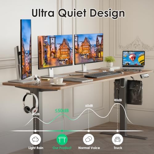 STARY Electric Standing Desk Adjustable Height Sit Stand Home Office Desk with Splice Board - Image 7