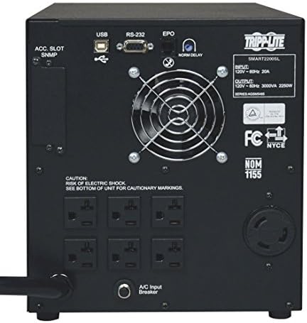 Tripp Lite SMART2200SLT 2200VA 1600W UPS Smart Tower AVR 120V USB DB9 SNMP for Servers, 7 Outlets - Image 2