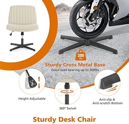 Sweetcrispy Criss Cross Chair, Armless Office Desk Chair - Image 6