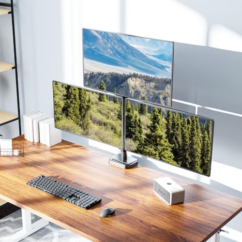 MOUNTUP Triple Monitor Mount for Max 32 Inch Screen, Each Arm Holds 4.4-17.6lbs, 3 Monitors Desk Mount, Triple Monitor Stand for Desk, Adjutable Triple Monitor Arm with Clamp/Grommet Base - Image 7