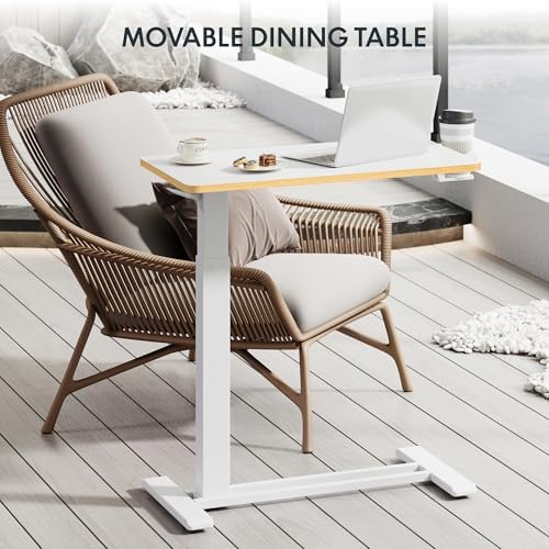 FLEXISPOT H7 28" Pneumatic Height-Adjustable Overbed Table with Wheels - Image 6