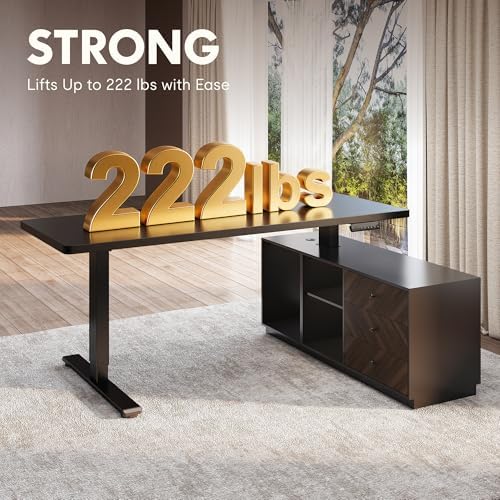 FLEXISPOT 55" Executive Standing Desk with File Cabinet, Black - Image 6