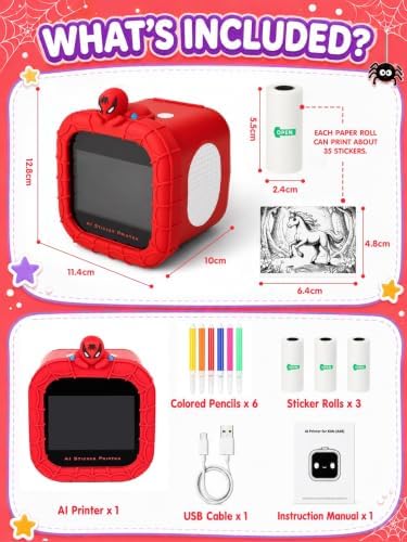 AI Sticker Printer for Kids, Spider Toy for Boys - Image 7