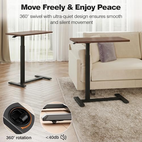 ROMOON Overbed Table with Wheels, Height Adjustable Rolling Laptop Cart - Image 6