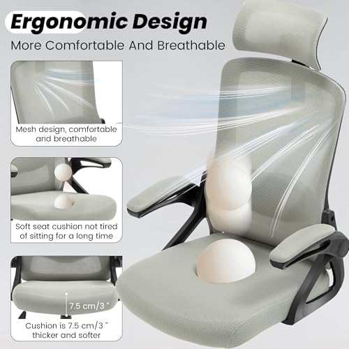 Fizzin Office Chair Mesh Computer Chairs with Adjustable Lumbar Support - Image 6