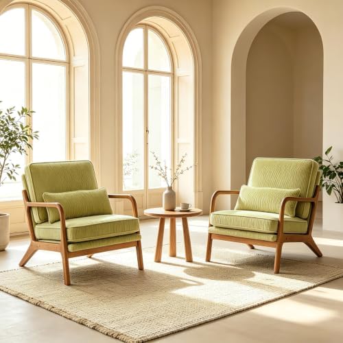 Karl home Mid-Century Modern Accent Reading Chair, Green - Image 6