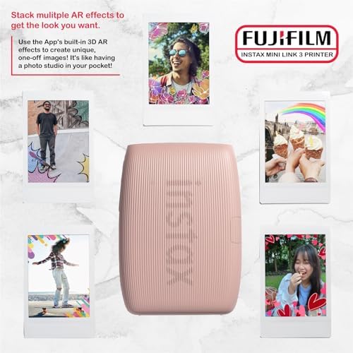Fujifilm Instax Mini Link 3 Printer Bundle Instax Mini Film (40 Sheets), Instax Mini Link 3 Protective Case (Rose Pink) - Image 7