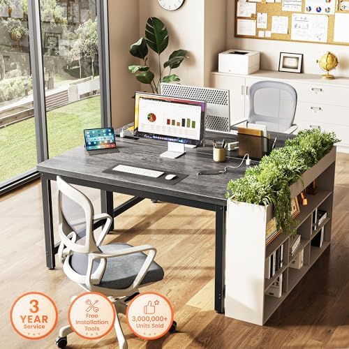 Huuger 48 x 24 inch Desk with Power Outlets & 0.95 Inch Thicker Desktop - Image 7