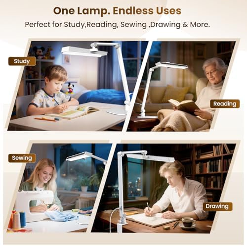 LIONVISON Desk Lamps for Home Office: Dimmable Eye-Caring LED Desk Light - Image 7