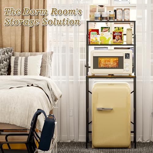 Yuyetuyo 3 Tier Mini Fridge Stand Shelf with Storage for Kitchen and Dorm - Image 6