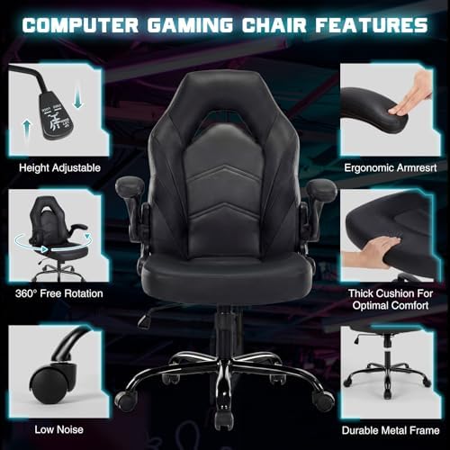 DUMOS Computer Gaming Chair, Home Office Desk Chair, PU Leather - Image 6