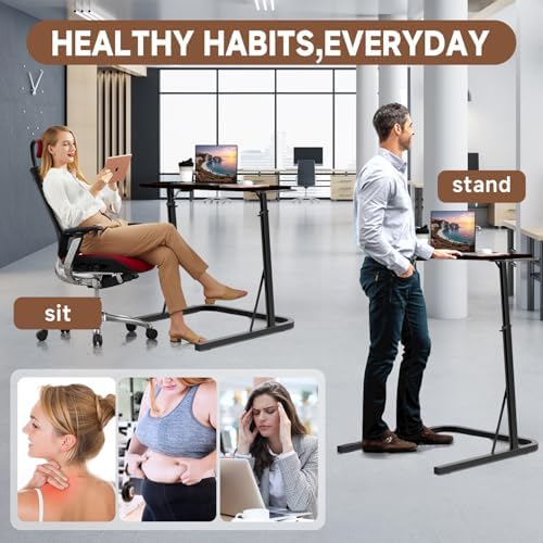 Adjustable Treadmill Walking Pad Desk, for Bike/Cycling Trainer, Workstation Standing Desk, Trainer Stand Table for Indoor, Treadmill Attachment-Exercise While Working or Watching TV, Black - Image 7