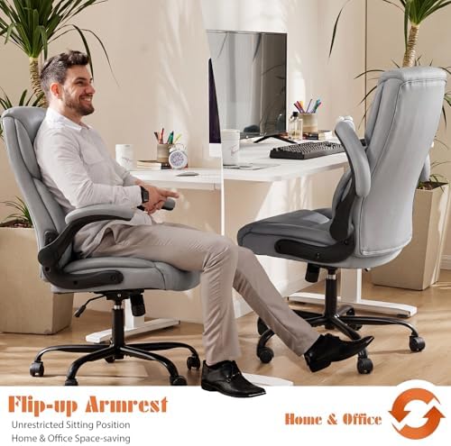 Sweetcrispy Office Desk Chair, Heavy Duty Computer Chair, PU Leather - Image 6