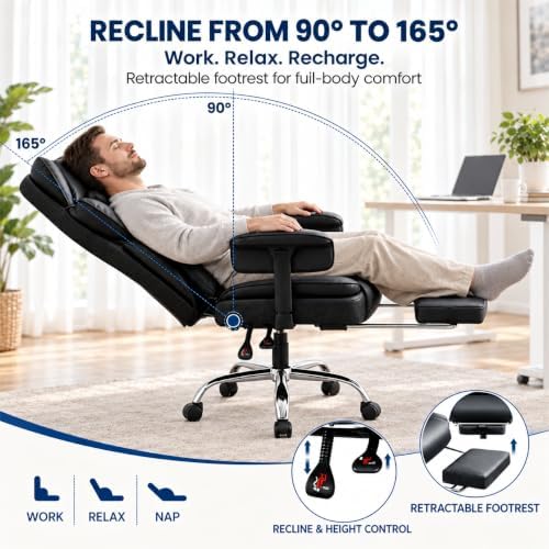 Big & Tall Office Chair 400 lbs, Gaming Chair 23" Wide Seat - Image 6