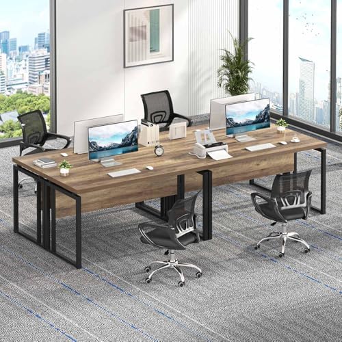 EXCEFUR Modern Computer Desk for Home Office, PC Laptop Gaming Desk, Metal Wood Study Writing Table Workstations for Bedroom Living Room, 53 Inch, Rustic Oak - Image 6