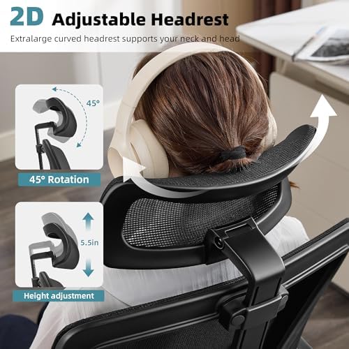 Executive Office Chairs Gaming Chairs with Headrest Lumbar,Black - Image 6