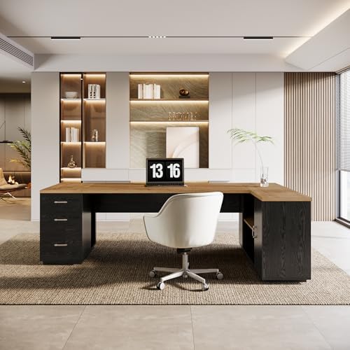 Tribesigns 86" L-Shaped Executive Office Desk, Extra Large Home Office Desk - Image 6