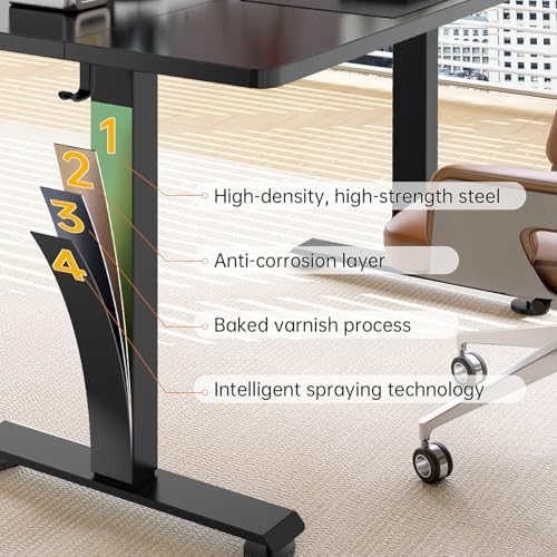 Veken 63×27.6 Inch Large Electric Standing Desk, Gaming Table, Black - Image 7