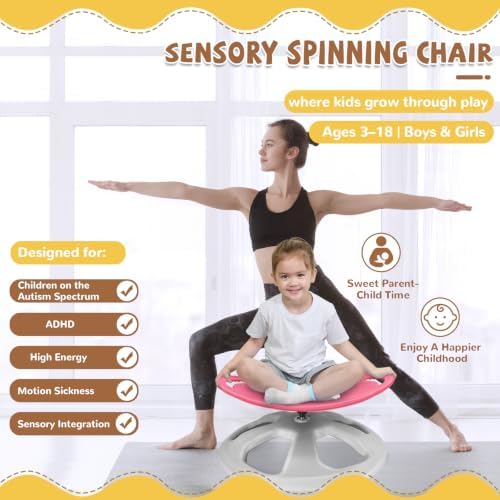 Zhenx Spinning Chair for Autistic Kids with Handles - Autism Sensory Toy - Image 6