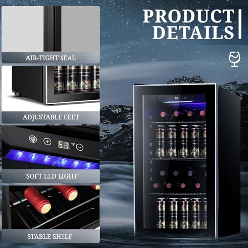 Antarctic Star Wine Cooler Mini Fridge Drink Refrigerator 3.1 Cu.Ft - Image 7