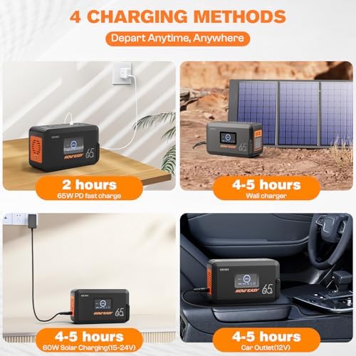 HOWERASY Portable Power Station 98Wh, 135W(270W Peak) Solar Generator - Image 6