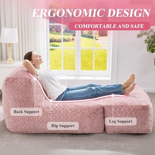 Hobestluk Large Bean Bag Chairs Sofa for Adults Giant BeanBag Couch Lounger - Image 6