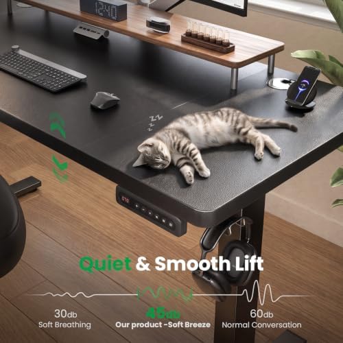 SIAGO Electric Standing Desk Adjustable - 63 x 24 Inch Sit Stand up Desk with Cable Management - 3 Memory Preset Adjustable Height Table - Image 6
