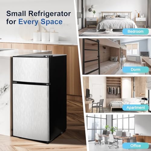 3.2 Cu.Ft Mini Fridge with Freezer, 7-Level Cooling Small Refrigerator - Image 6