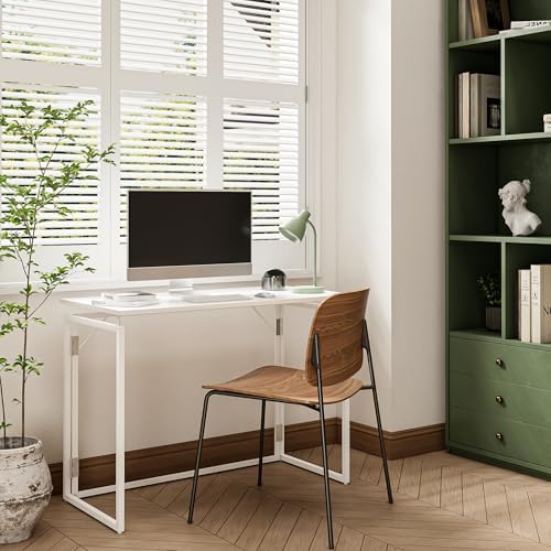 alawooder 31.5" Folding Desk: No Assembly, Wood Top for Small Spaces - Image 6
