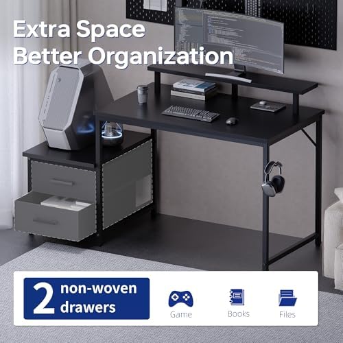 Pamray 50 Inch Small Computer Desk with Drawers and Storage - Image 5