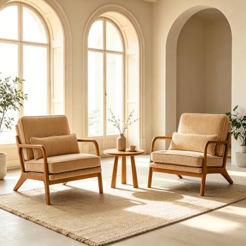 Karl home Mid-Century Modern Accent Reading Chair, Khaki - Image 6