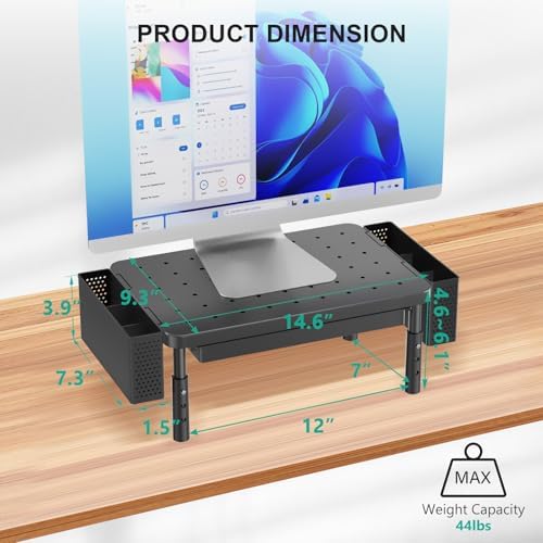 WALI Computer Monitor Stand with Storage and Pen Holder - Image 7
