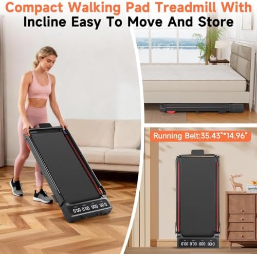 Walking Pad Treadmill for Home Small, 3-in-1 Walking Pad with Handle Bar, 9% Incline Under Desk Treadmill with 300lbs Capacity - Image 7