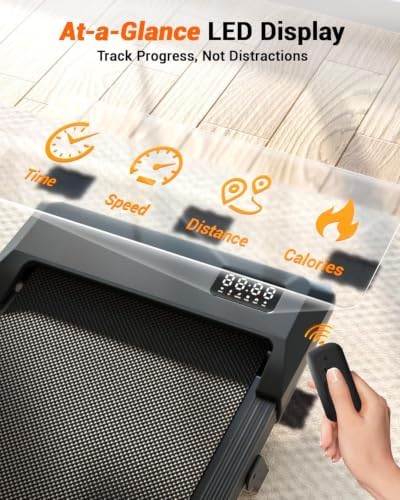 MJWW Walking Pad, Auto Incline, 3.0HP, 300lb, Under-Desk, Remote LED - Image 7