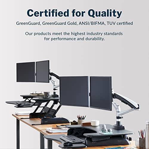 Vari VariDesk Pro Plus 36 - Adjustable Desk Converter with 11 Height Settings - Laptop Sit Stand Desk Riser for Home Office, Table Tops, Workspace - Fully Assembled with Spring Loaded Lift - Black - Image 6