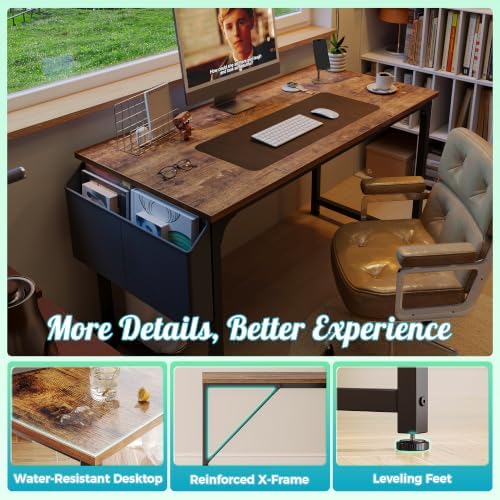 PRAISUN 47'' Computer Desk with Fabric Storage Bag - Image 7